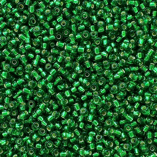Miyuki 11 - 16 Silver Lined Green - The Bead Mix
