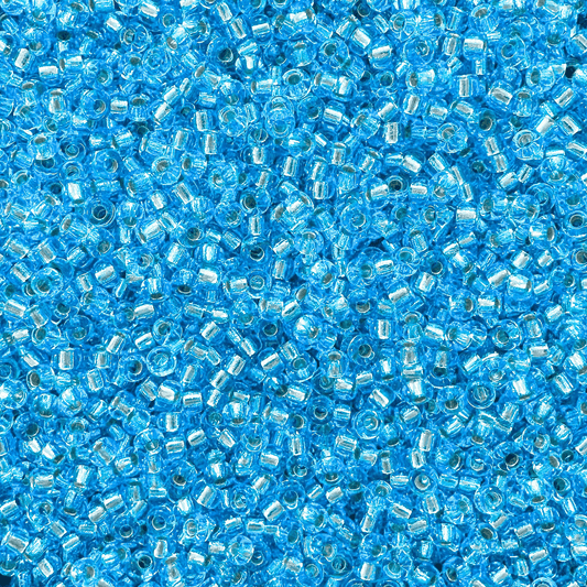 Miyuki 11 - 18 Silver Lined Aqua - The Bead Mix