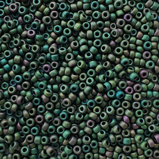 Miyuki 11 - 2020 Matte Metallic Green/Blue Iris - The Bead Mix