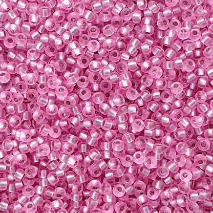 Miyuki 11 - 22 Silver Lined Dyed Light Pink - The Bead Mix