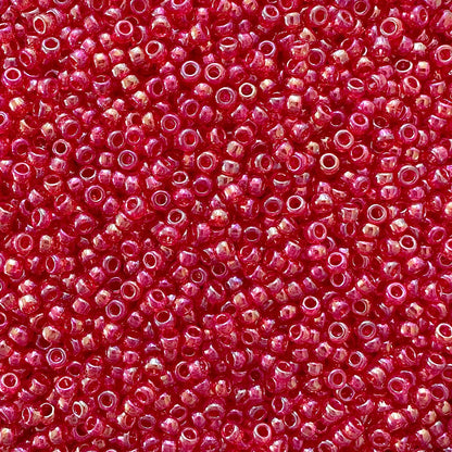 Miyuki 11 - 254D Transparent Dark Red AB - The Bead Mix