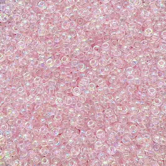 Miyuki 11 - 265 Pale Pink Lined Crystal AB - The Bead Mix