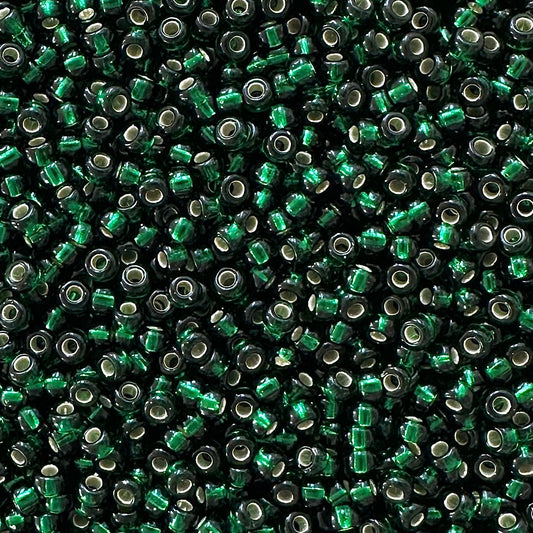 Miyuki 11 - 27 Silver Lined Dark Emerald - The Bead Mix