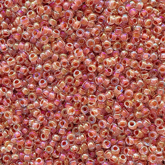 Miyuki 11 - 275 Salmon Lined Crystal AB - The Bead Mix