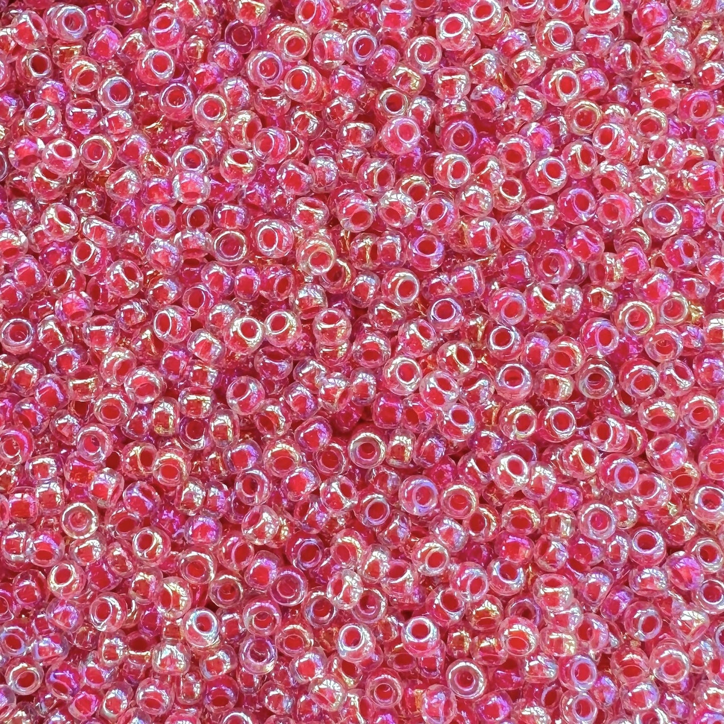 Miyuki 11 - 276 Dark Coral Lined Crystal AB - The Bead Mix