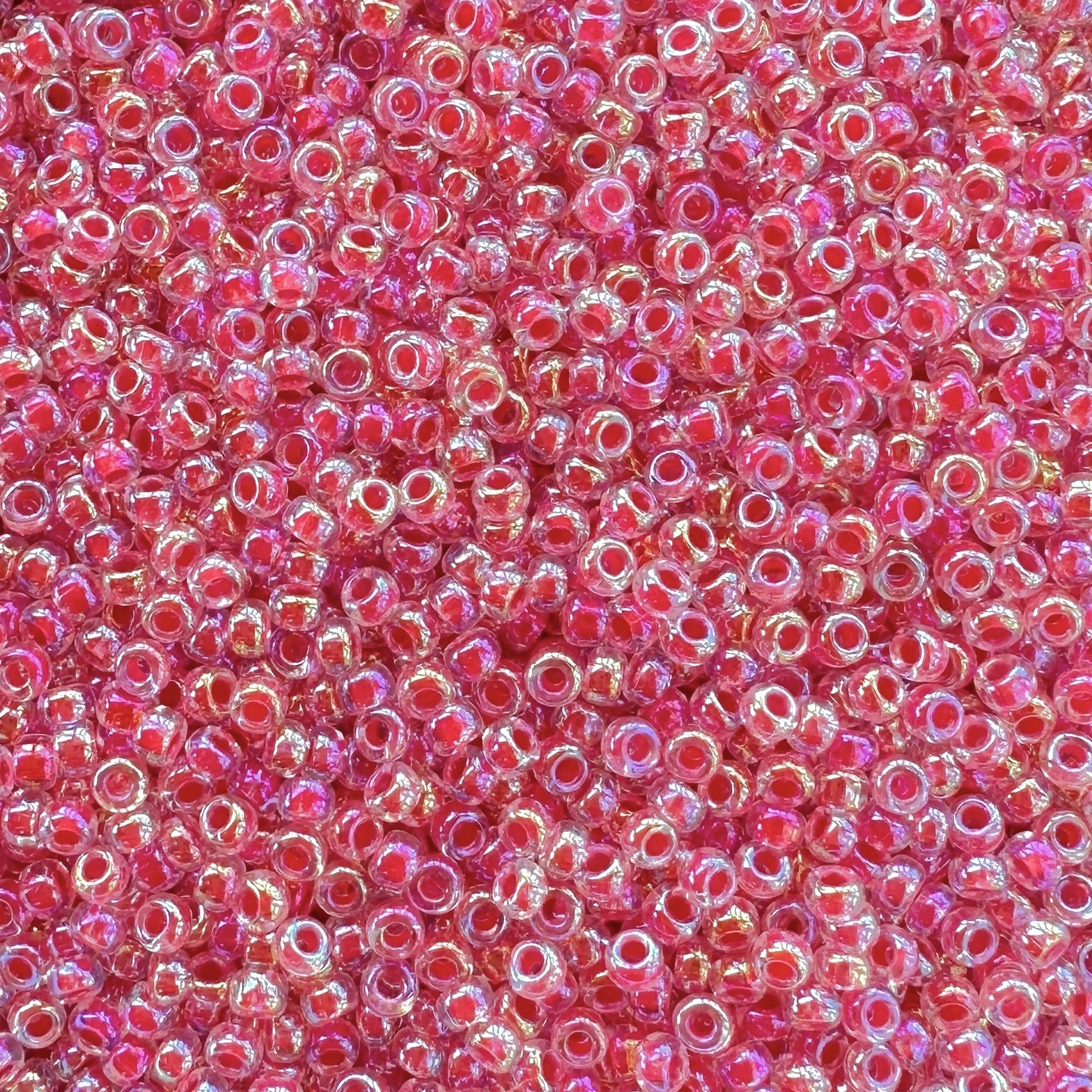 Miyuki 11 - 276 Dark Coral Lined Crystal AB - The Bead Mix