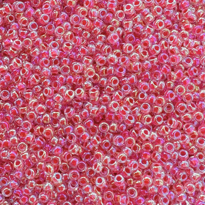 Miyuki 11 - 276 Dark Coral Lined Crystal AB - The Bead Mix