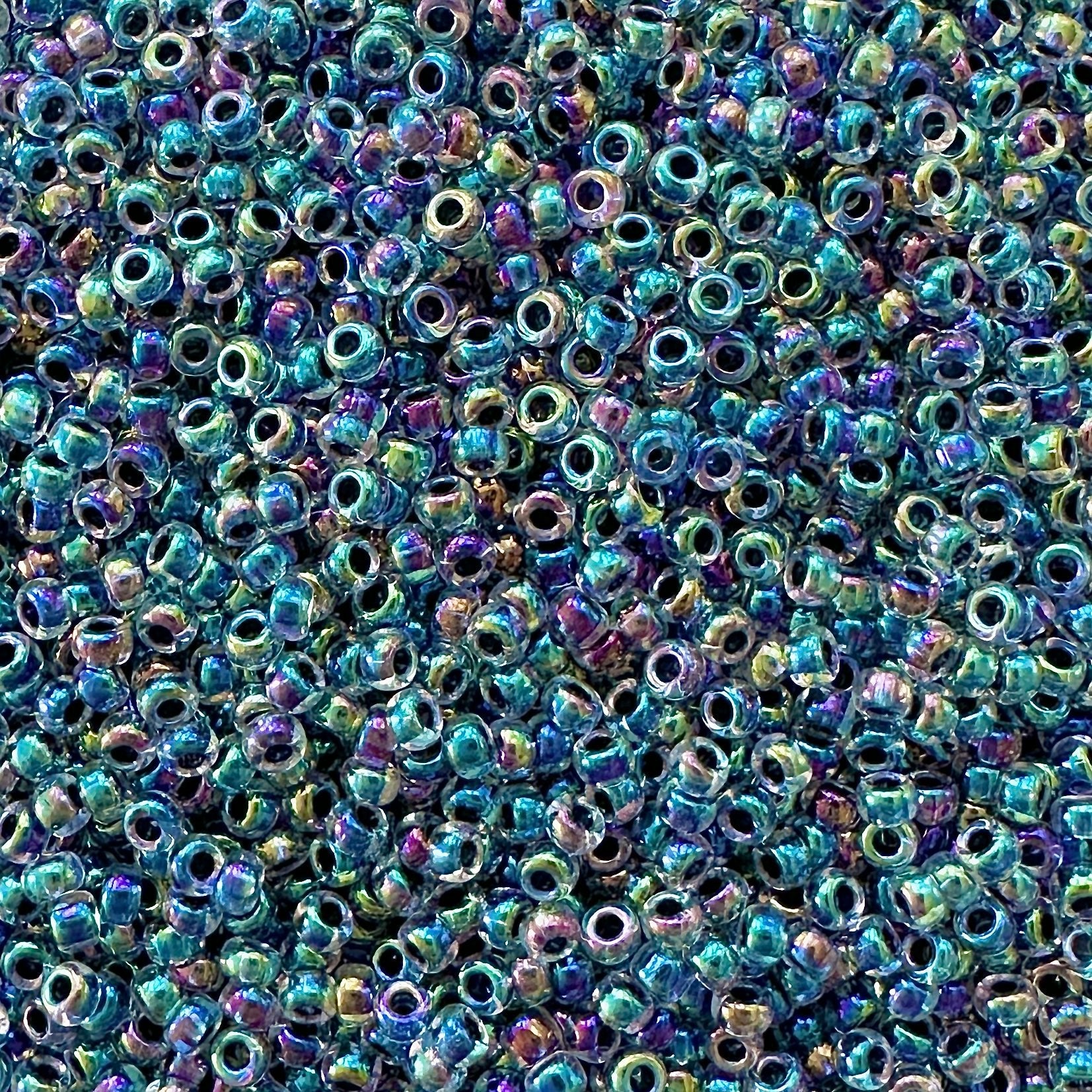 Miyuki 11 - 283 Variegated Blue Lined Crystal AB - The Bead Mix