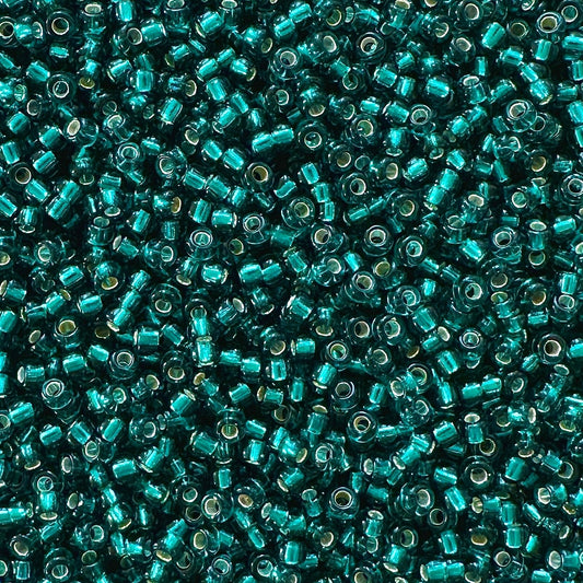 Miyuki 11 - 30 Silver Lined Teal Blue - The Bead Mix