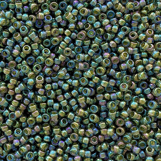 Miyuki 11 - 361 Yellow Lined Aqua AB - The Bead Mix