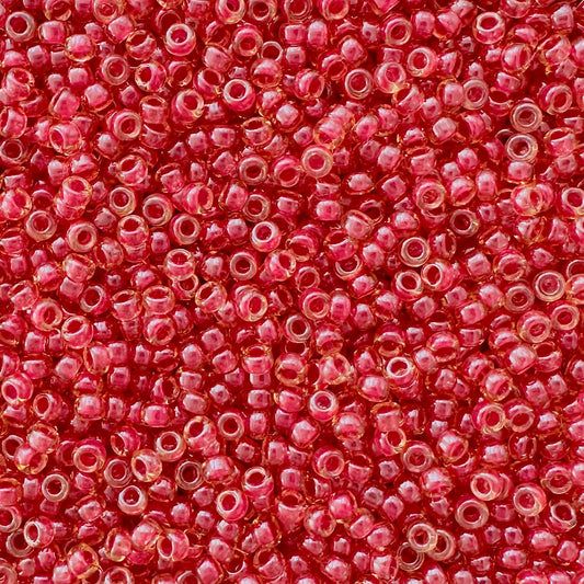 Miyuki 11 - 373 Cranberry Color Lined Light Topaz - The Bead Mix