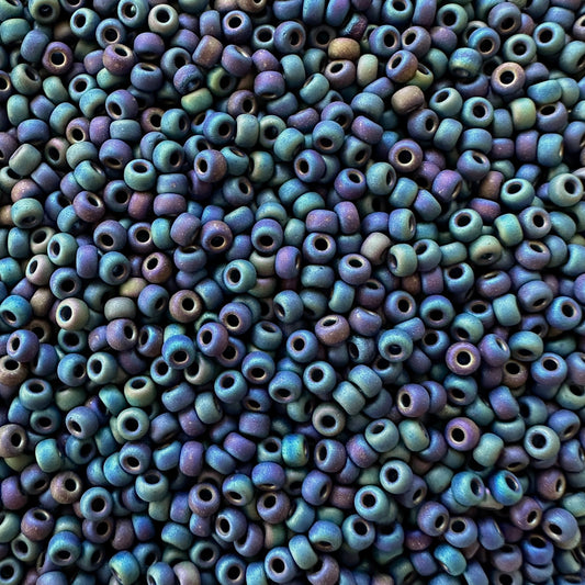 Miyuki 11 - 401FR Opaque Matte Black AB - The Bead Mix