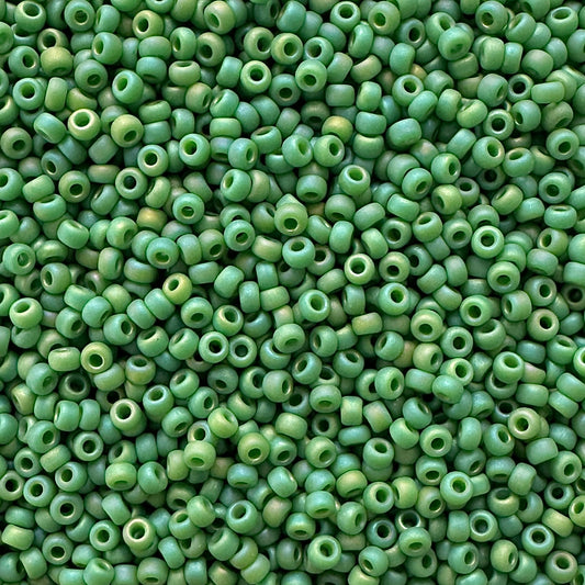 Miyuki 11 - 411FR Opaque Matte Green AB - The Bead Mix
