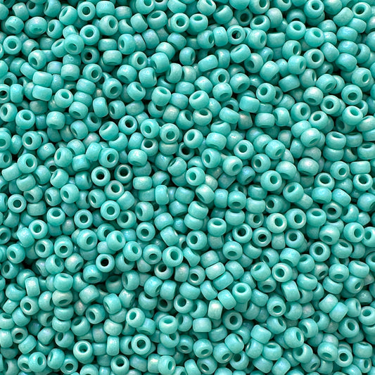 Miyuki 11 - 412FR Opaque Matte Turquoise Green AB - The Bead Mix