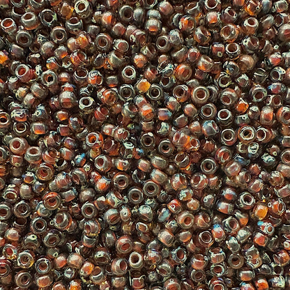 Miyuki 11 - 4502 Transparent Dark Topaz Picasso - The Bead Mix