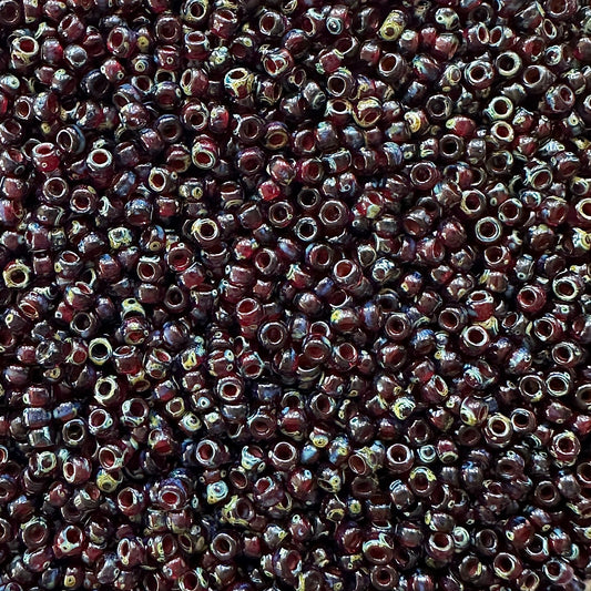 Miyuki 11 - 4504 Transparent Garnet Picasso - The Bead Mix