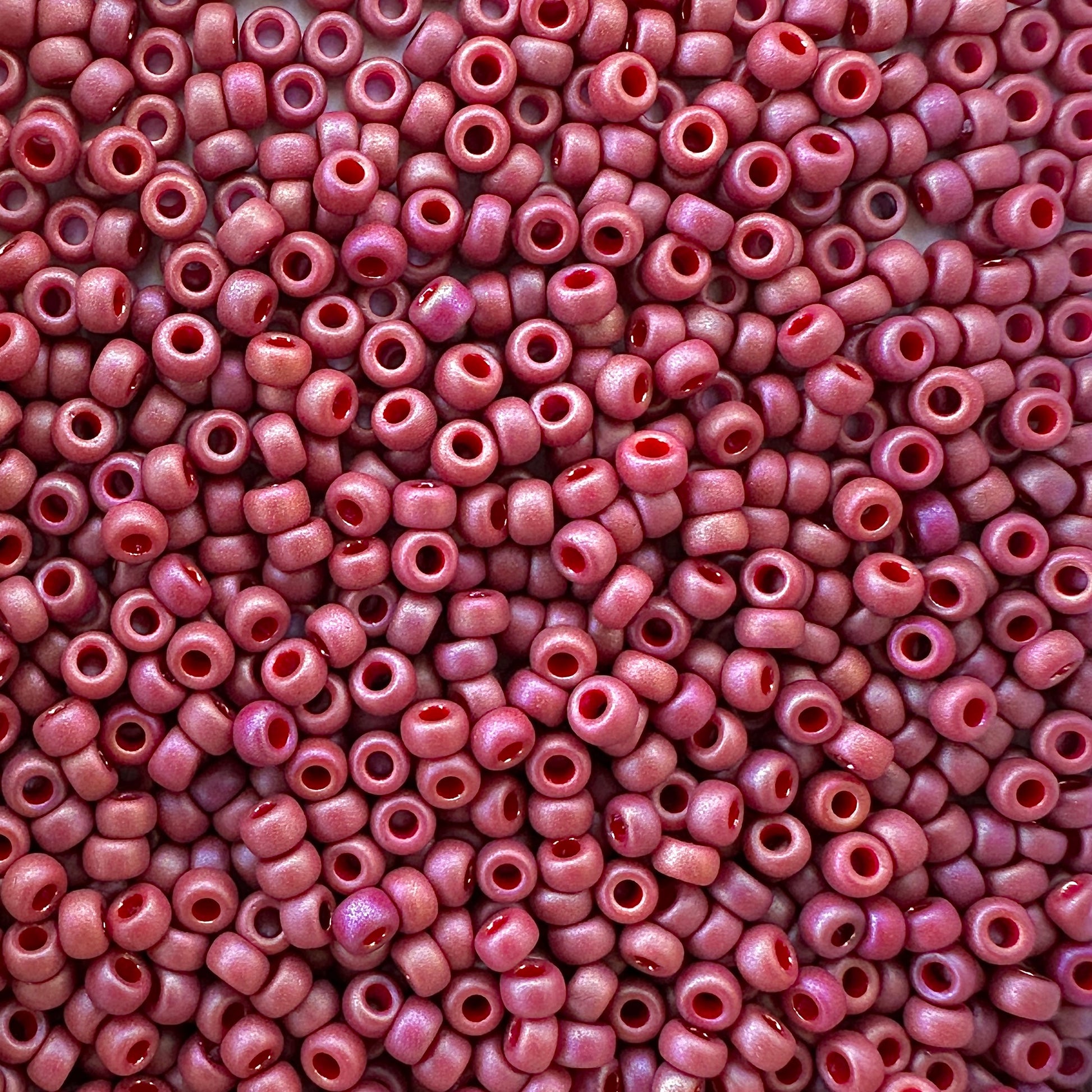 Miyuki 11 - 4696 Matte Opaque Dark Red Glazed Rainbow - The Bead Mix