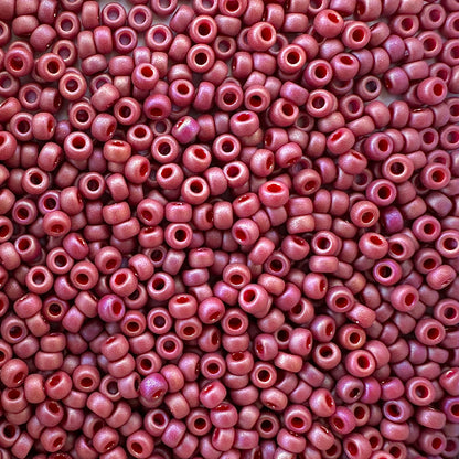 Miyuki 11 - 4696 Matte Opaque Dark Red Glazed Rainbow - The Bead Mix