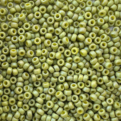 Miyuki 11 - 4697 Matte Opaque Olive Glazed Rainbow - The Bead Mix