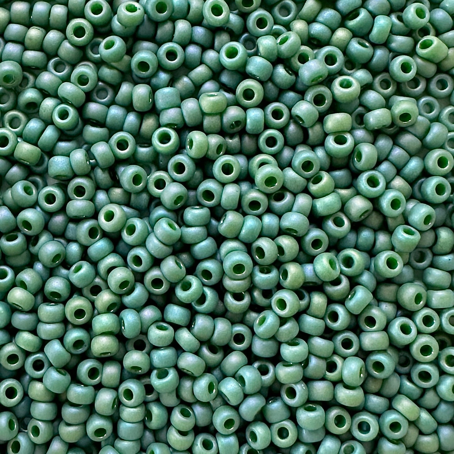 Miyuki 11 - 4699 Matte Opaque Green Glazed Rainbow - The Bead Mix