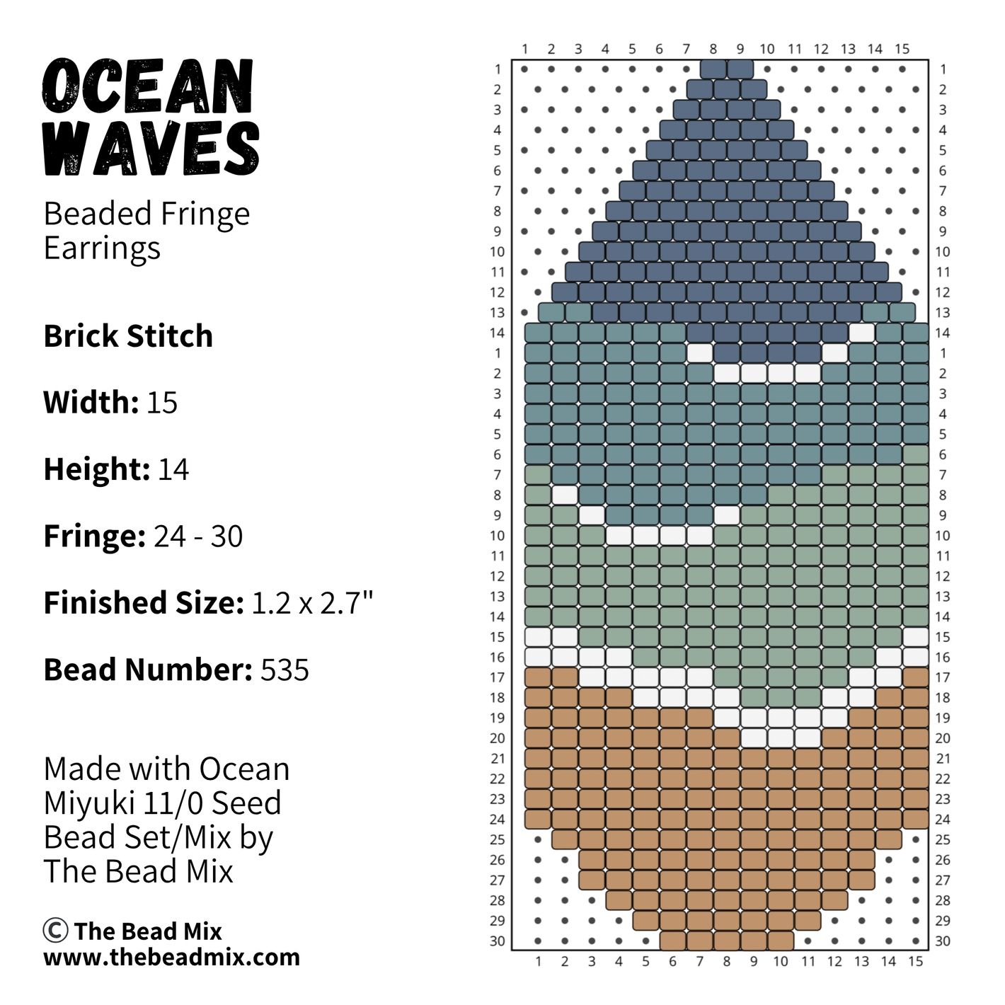 Ocean 11/0 Miyuki Bead Mix Recipe & Color Palette (DIGITAL) - The Bead Mix
