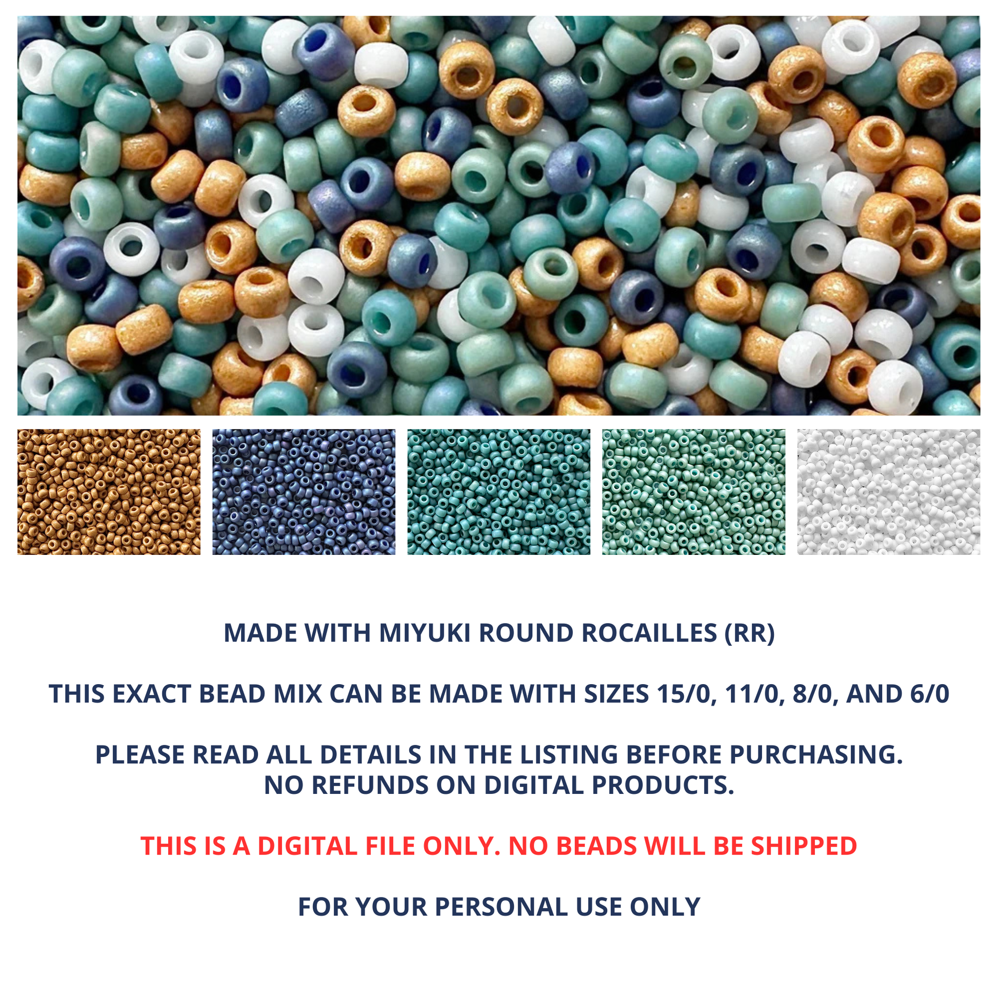 Ocean Miyuki Bead Mix Recipe & Color Palette (DIGITAL) - The Bead Mix