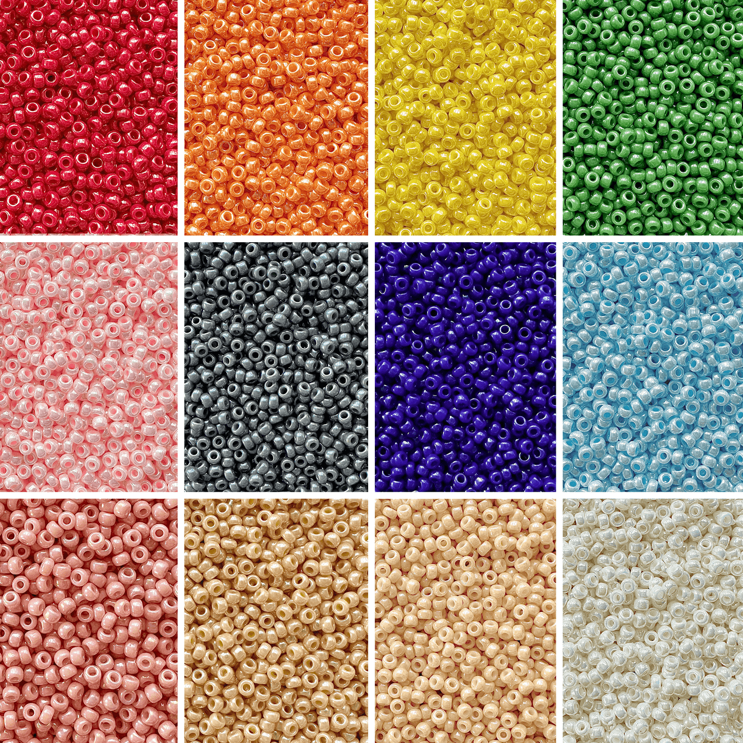 Opaque Luster Miyuki 11/0 Seed Bead Set - 12 Colors - The Bead Mix