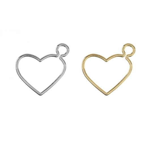 Open Heart Beading Frames with Side Loop - The Bead Mix