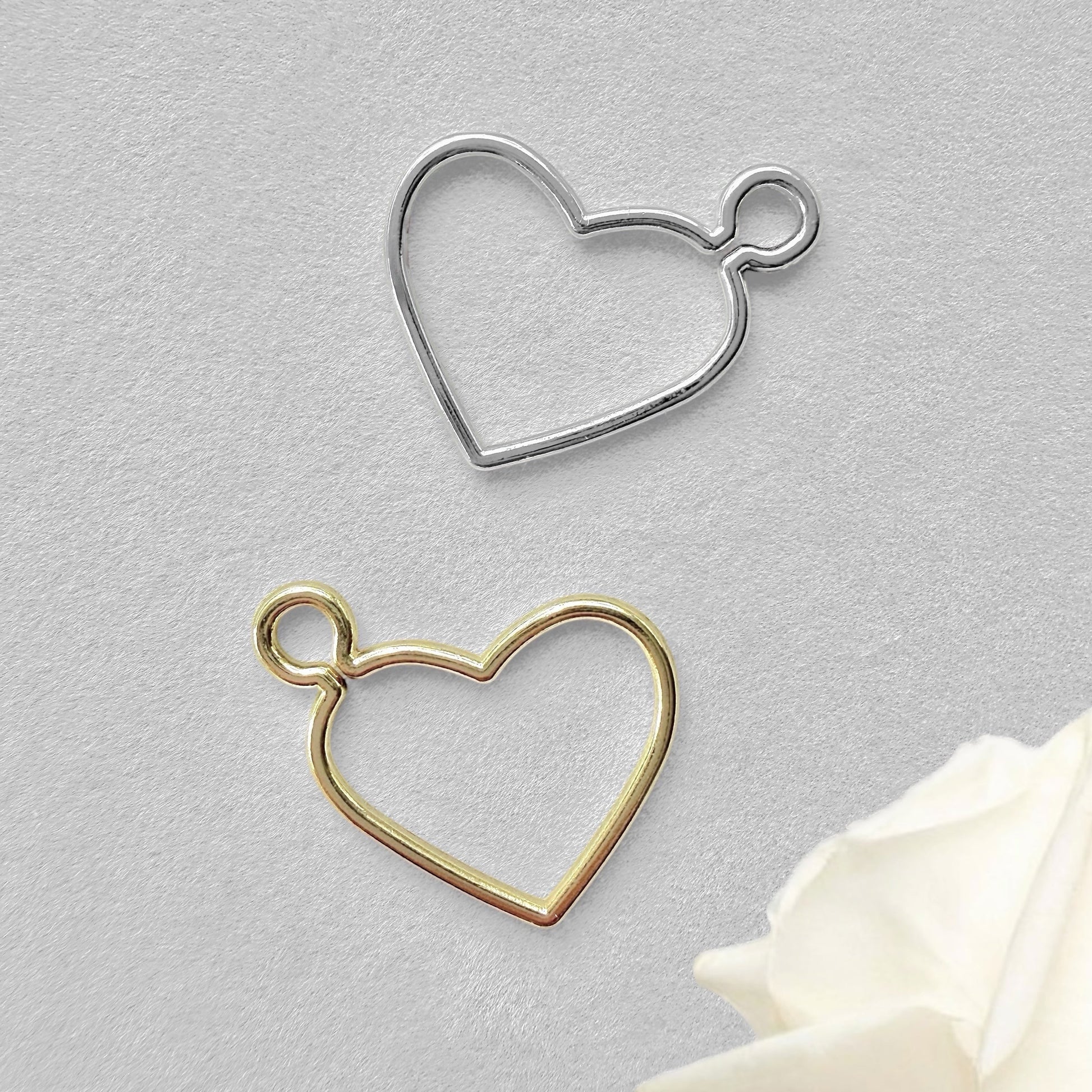 Open Heart Beading Frames with Side Loop - The Bead Mix