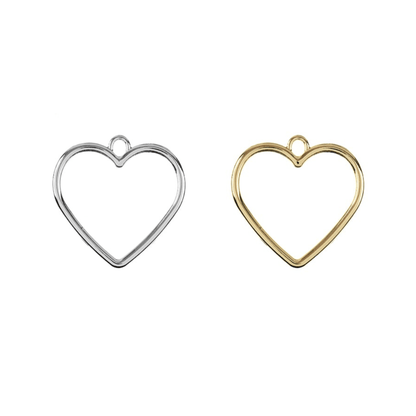 Open Heart Beading Frames with Top Loop - The Bead Mix