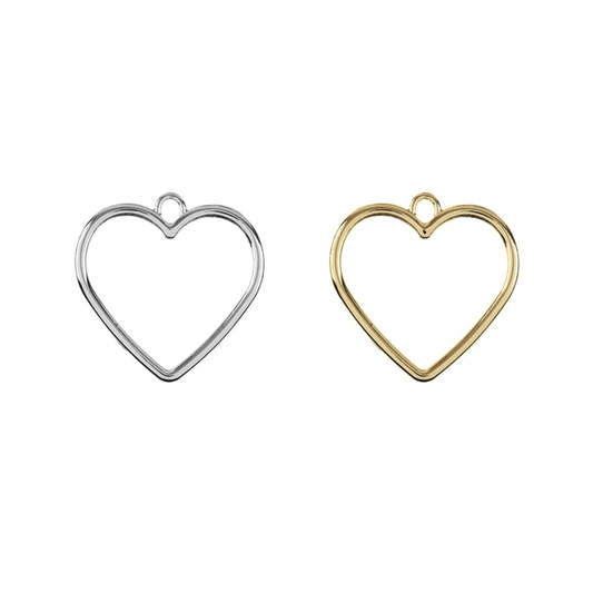 Open Heart Beading Frames with Top Loop - The Bead Mix