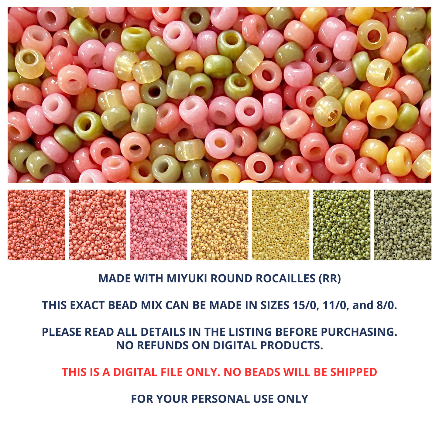 Peach Parfait Miyuki Bead Mix Recipe & Color Palette (DIGITAL) - The Bead Mix