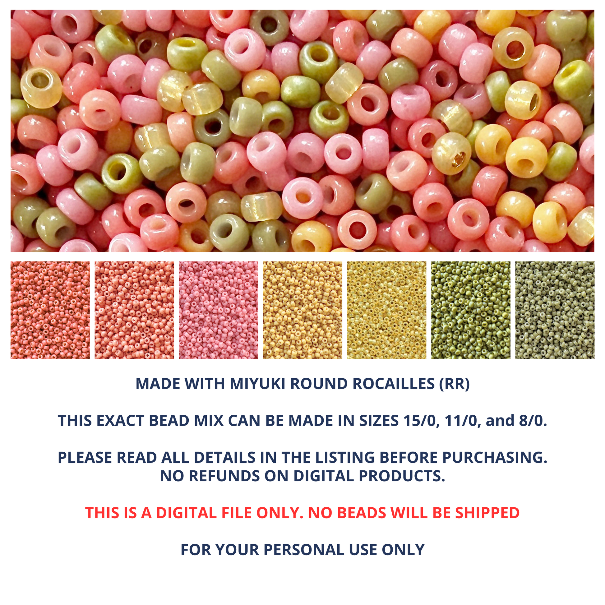 Peach Parfait Miyuki Bead Mix Recipe & Color Palette (DIGITAL) - The Bead Mix