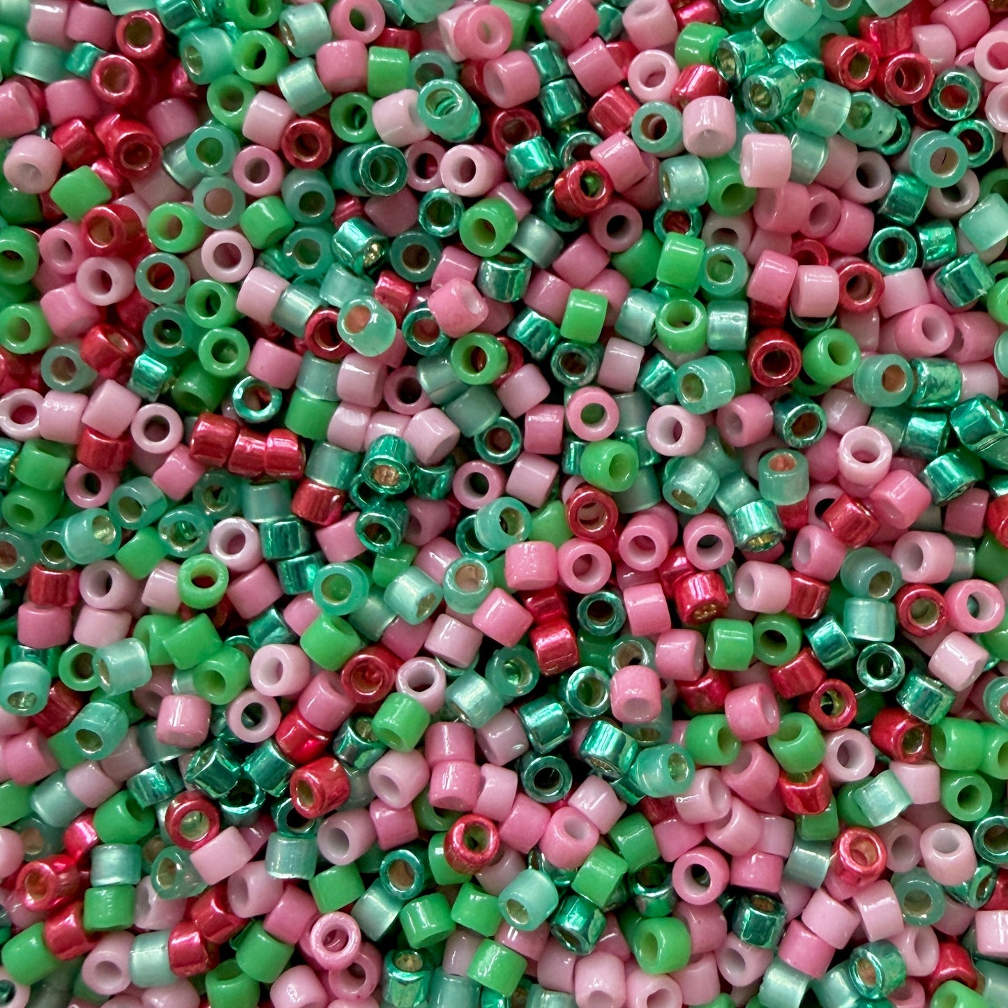 Pink Christmas 11/0 Miyuki Delica Bead Mix - The Bead Mix