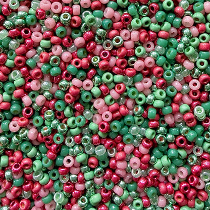 Pink Christmas 11/0 Miyuki Seed Bead Mix - The Bead Mix