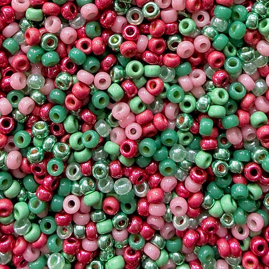 Pink Christmas 11/0 Miyuki Seed Bead Mix - The Bead Mix
