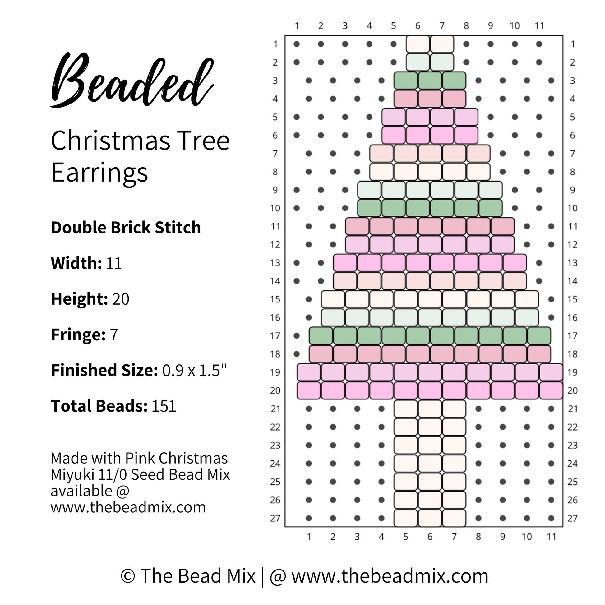 Pink Christmas 11/0 Miyuki Seed Bead Mix - The Bead Mix