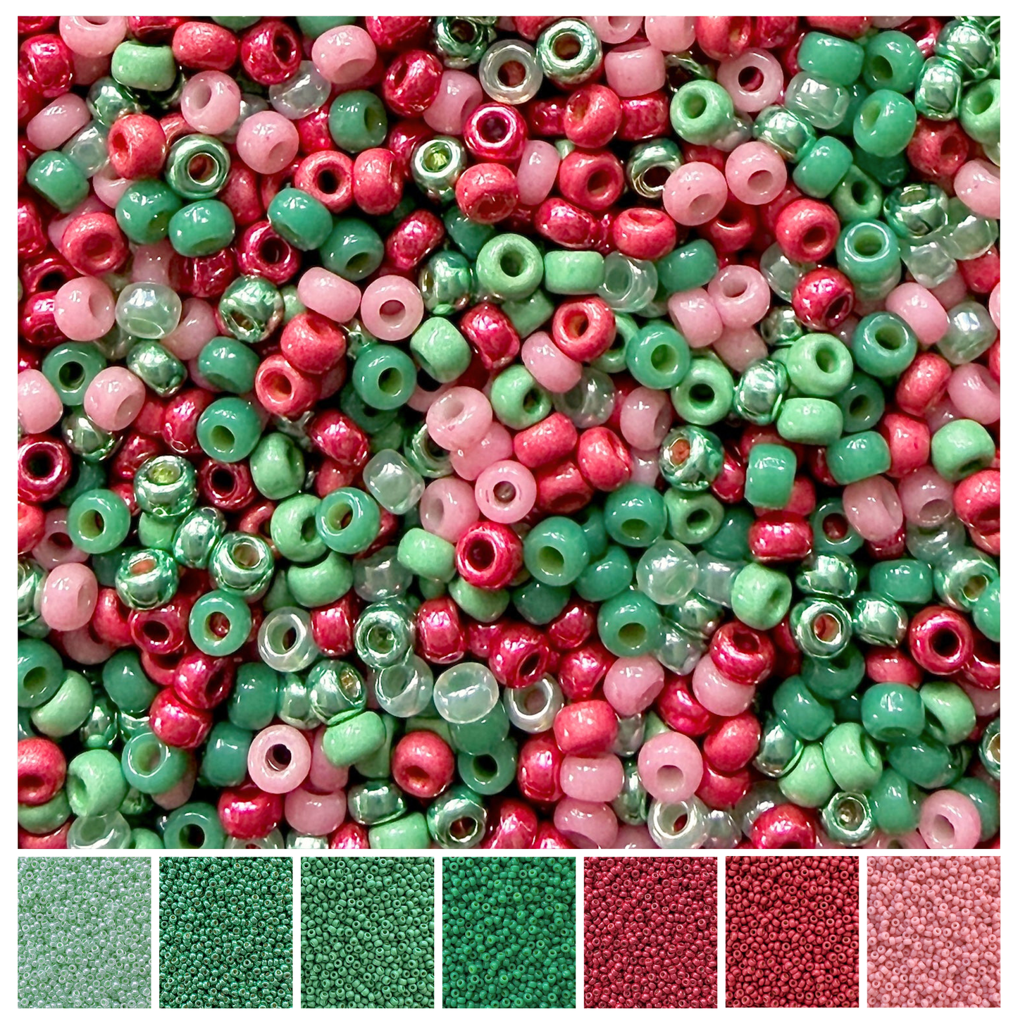 Pink Christmas Miyuki Bead Color Palette - The Bead Mix