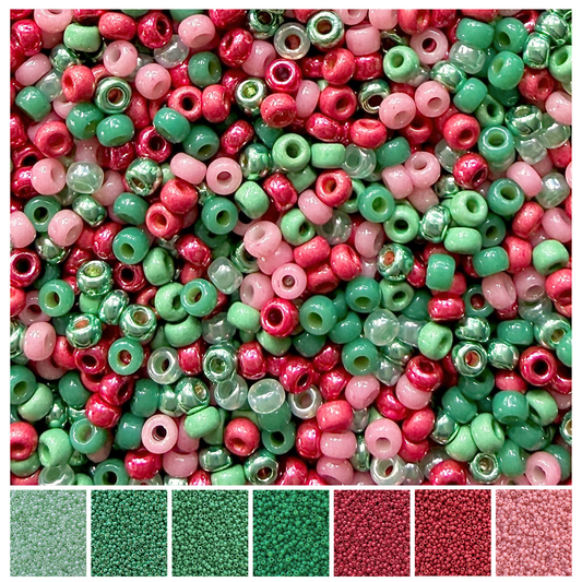 Pink Christmas Miyuki Bead Color Palette - The Bead Mix