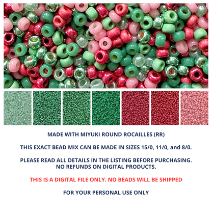 Pink Christmas Miyuki Bead Color Palette - The Bead Mix
