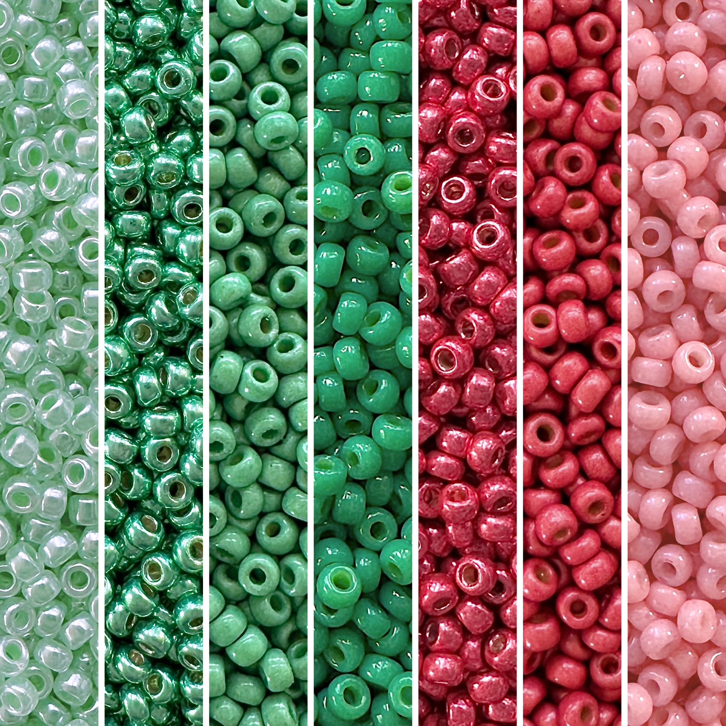 Pink Christmas Miyuki Bead Color Palette - The Bead Mix
