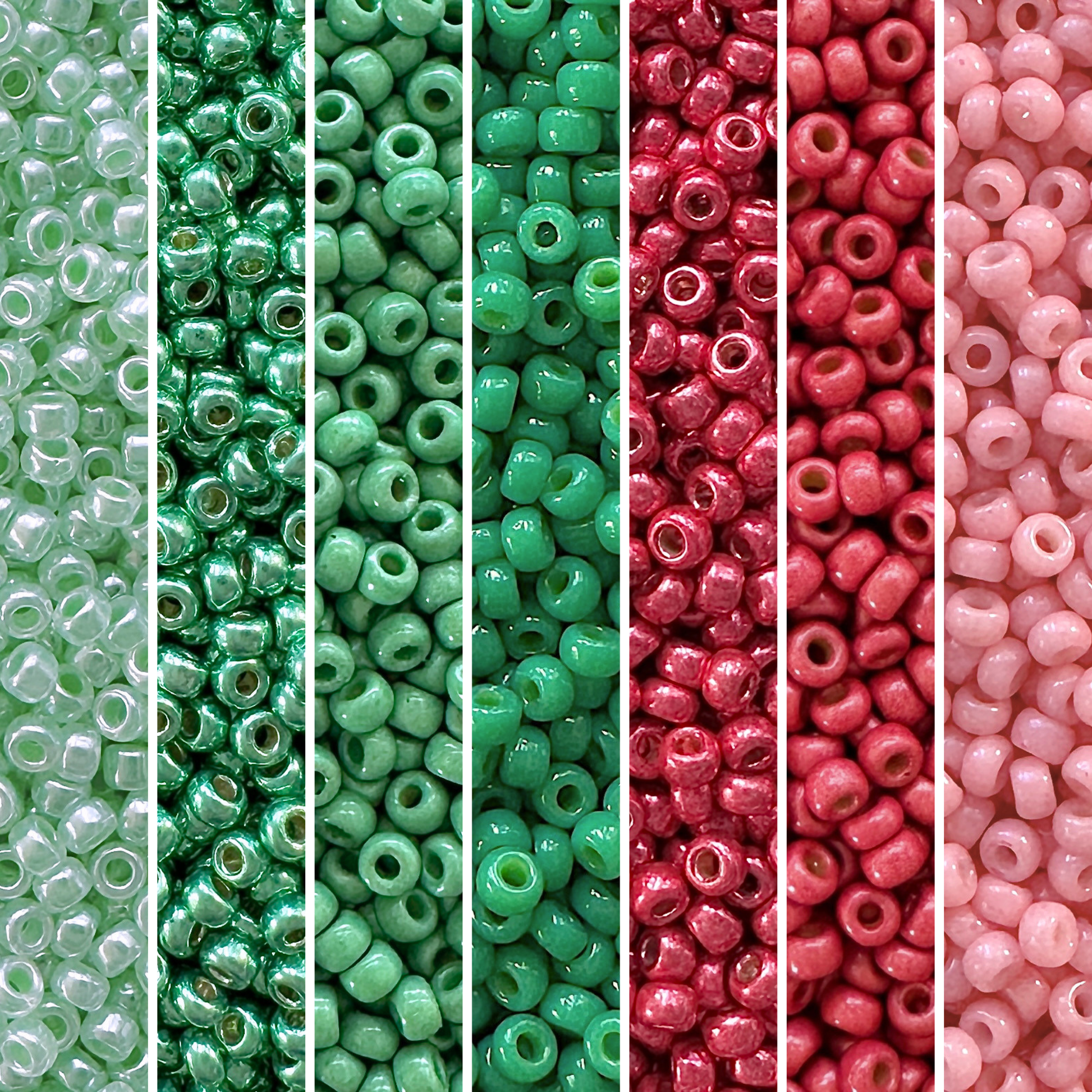 Pink Christmas Miyuki Bead Color Palette - The Bead Mix