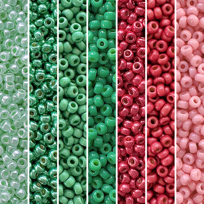 Pink Christmas Miyuki Bead Color Palette - The Bead Mix