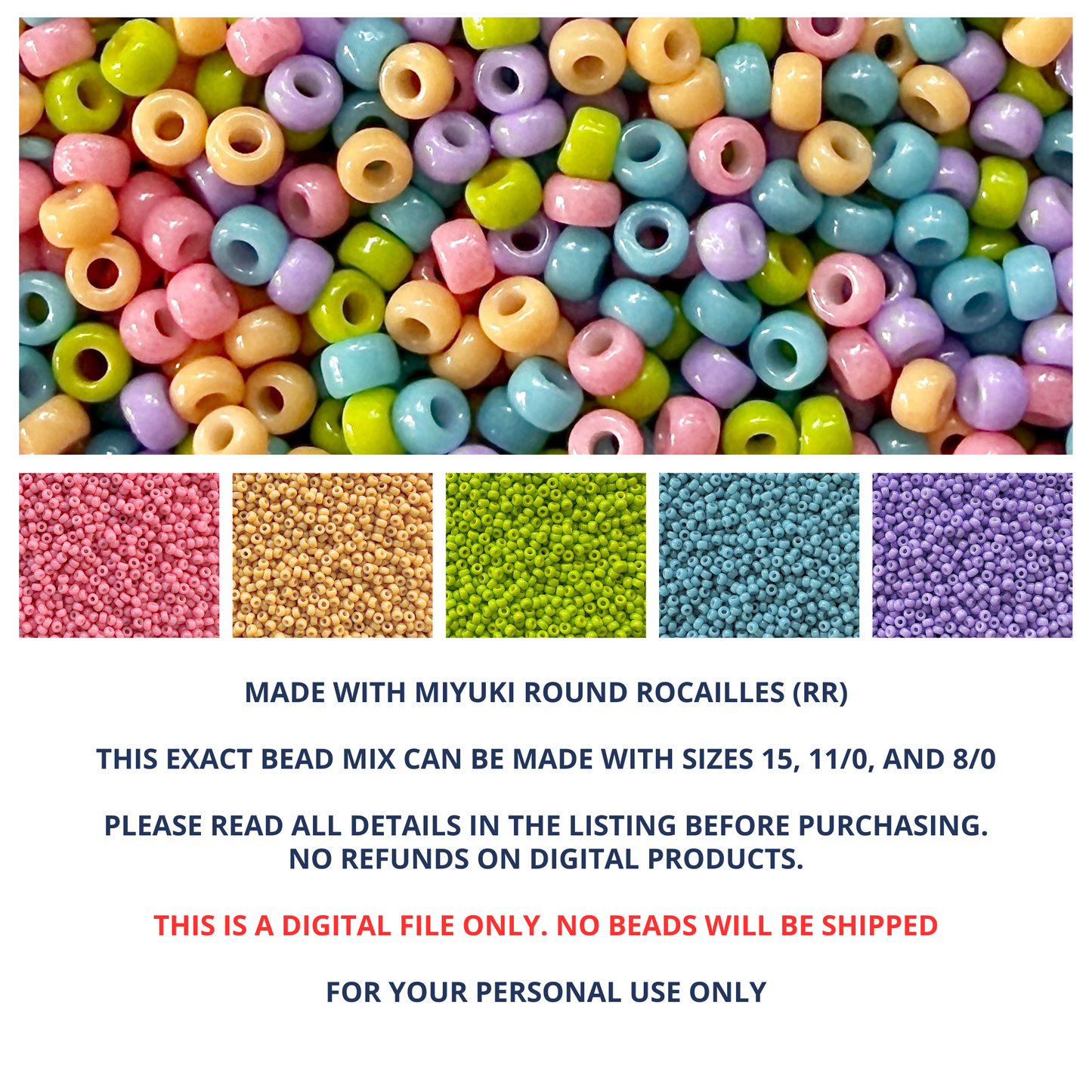 Rainbow Sherbet Miyuki Bead Mix Recipe & Color Palette (DIGITAL) - The Bead Mix