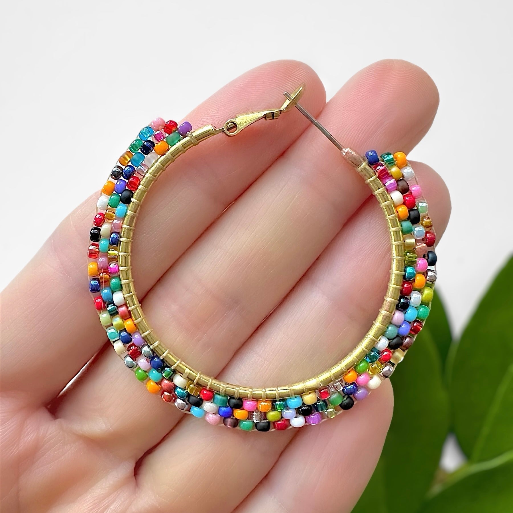 Raw Brass + Stainless Steel Hoop Earrings - The Bead Mix