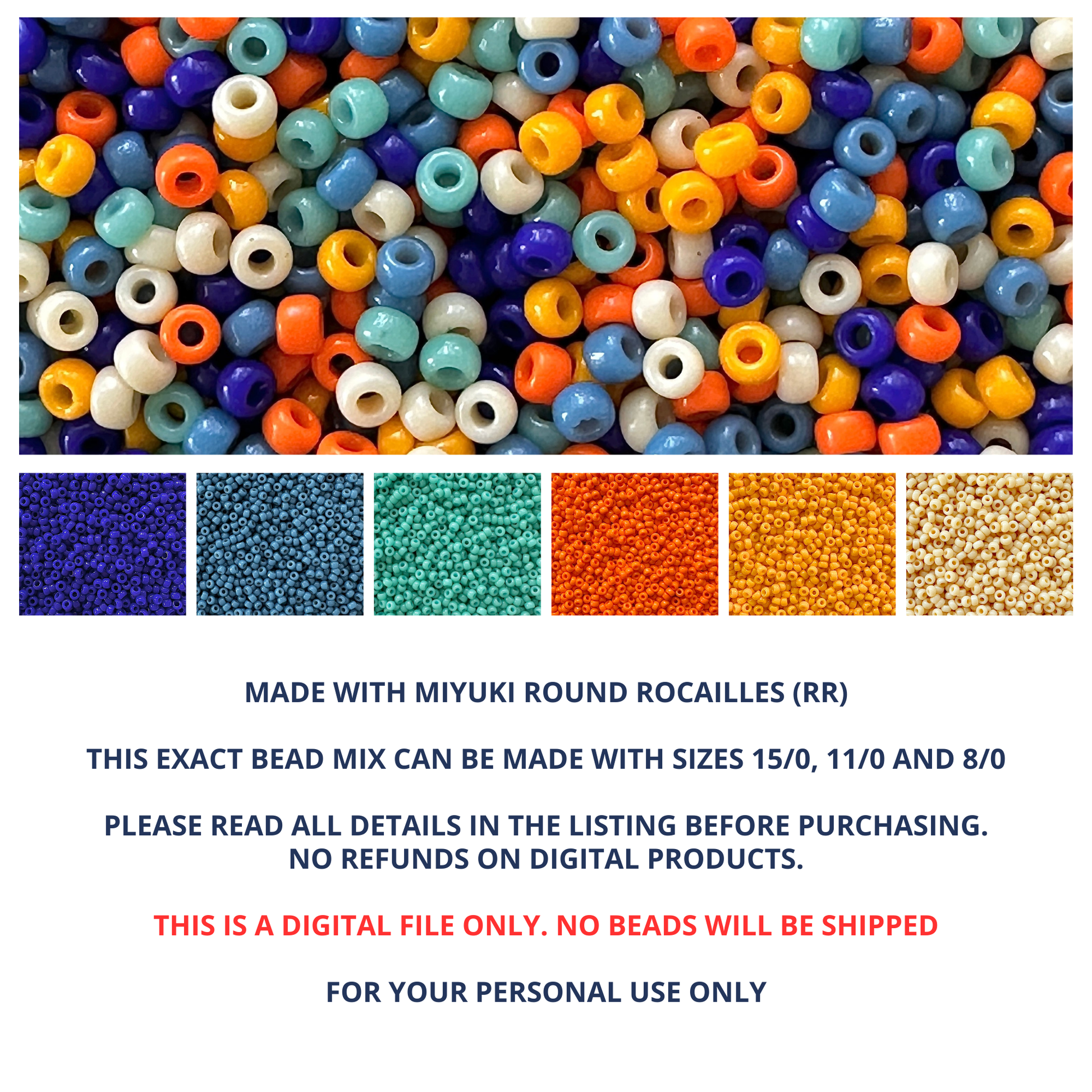 Retro Summer Miyuki Bead Mix Recipe & Color Palette (DIGITAL) - The Bead Mix