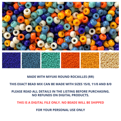 Retro Summer Miyuki Bead Mix Recipe & Color Palette (DIGITAL) - The Bead Mix