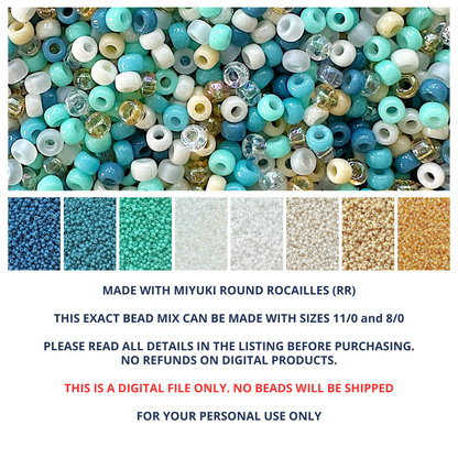 Seaside Miyuki Bead Mix Recipe & Color Palette (DIGITAL) - The Bead Mix