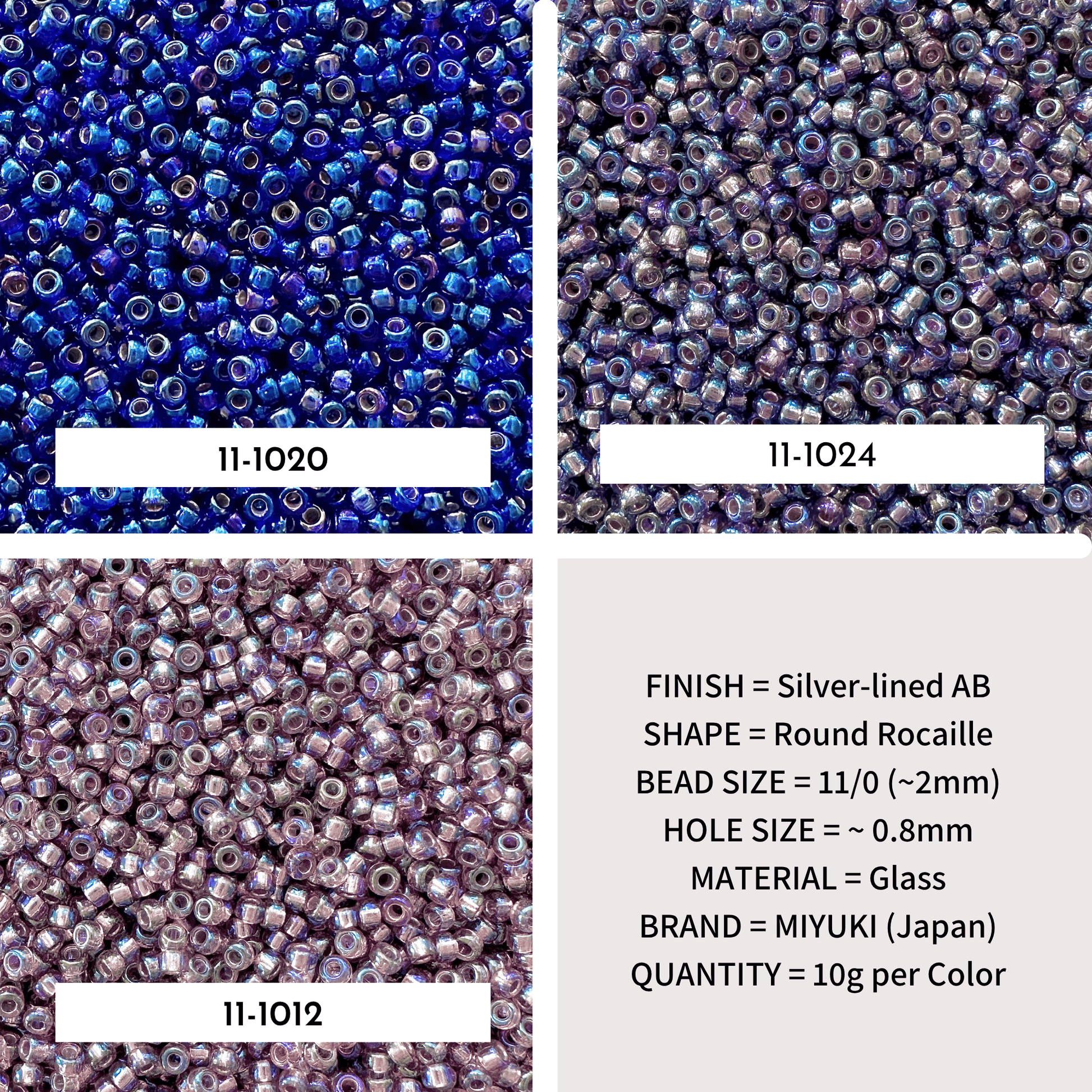 Silver Lined AB Miyuki 11/0 Seed Bead Set - The Bead Mix