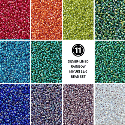 Silver Lined AB Miyuki 11/0 Seed Bead Set - The Bead Mix